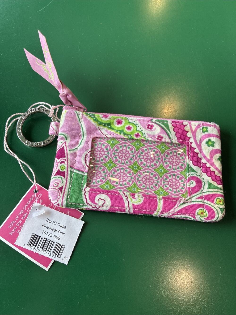 Vera Bradley Pinwheel Pink Clip Zip Id Nwt